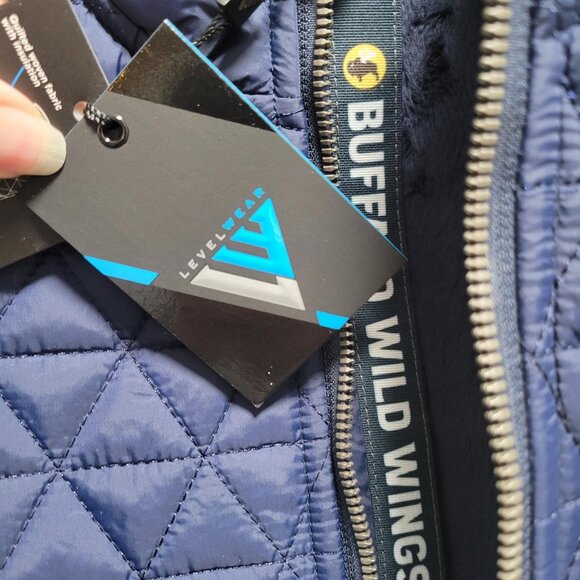 Buffalo Wild Wings Vest Full Zip Vest Women's Large Quilted Fleece Lined NWT - Picture 5 of 6